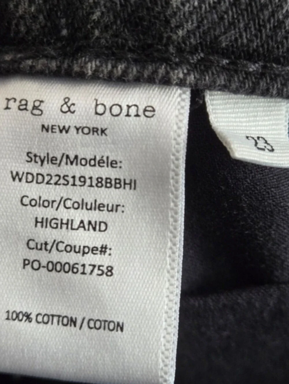Rag & Bone Maya High Rise 6” Short in Black Modest Size 23